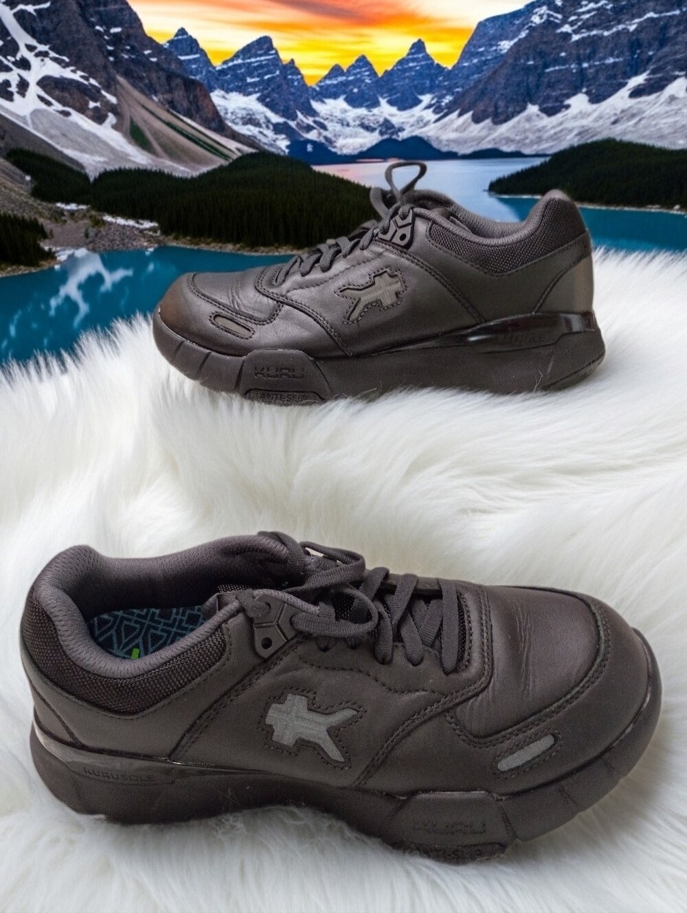 Kuru Kinetic 2 Black Anti-Slip Stability Arch Support Women's Work Shoes 8 M